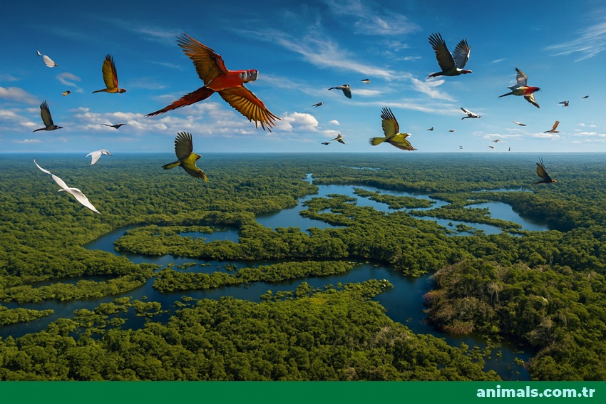 Amazon rainforest birds,rainforset birds,animals.com.tr