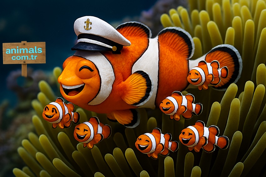 Clownfish,Clownfish family,animals,Clownfish and her chicks,animals.com.tr,animal