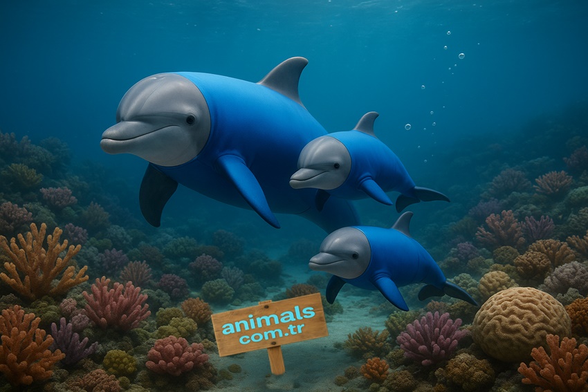 dolphind and coral,dolphin,dolphin family,animals,dolphin and her chicks,animals.com.tr,animal
