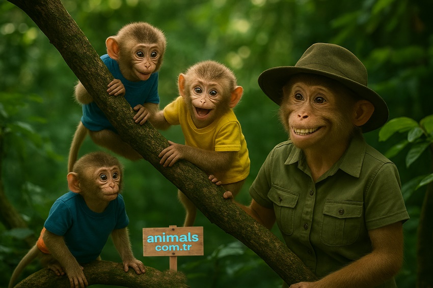 monkeys,monkey family,animals,monkey and her babies,animals.com.tr,animal
