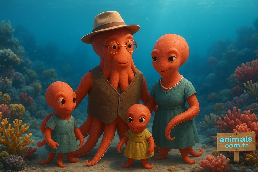 octopus,octopus family,animals,octopus and her Babies,animals.com.tr,animals