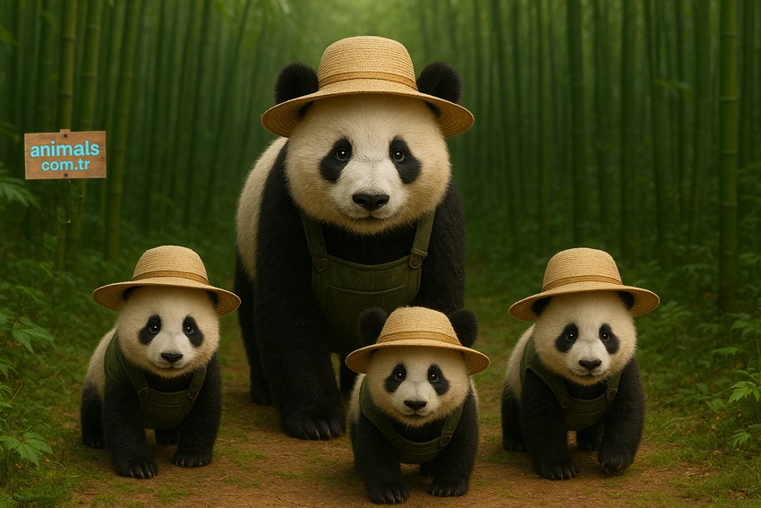 pandas,panda family,panda and babies,animals.com.tr,animal,panda image